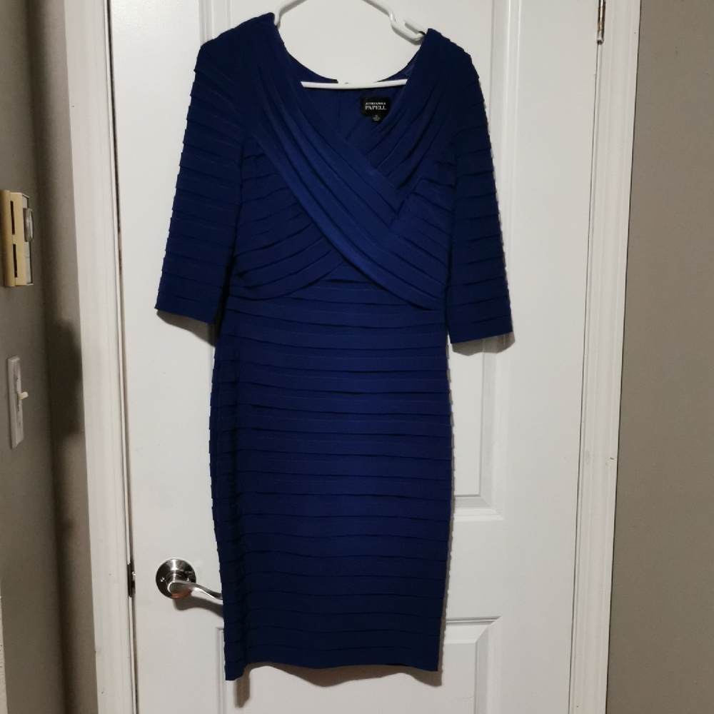 Adrianna Papell‎ Royal Blue Long Sleeve Dress